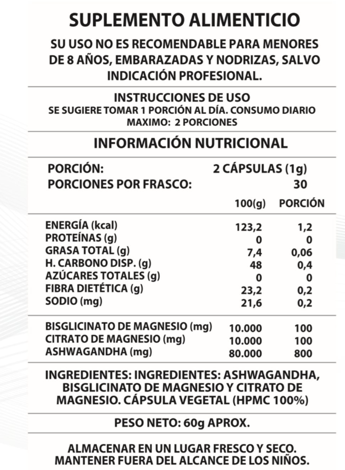 Ashwagandha + Magnesio 1000mg