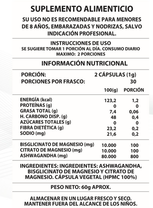 Ashwagandha + Magnesio 1000mg