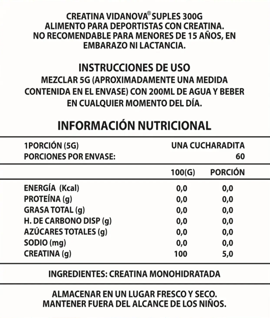 AMCL Creatina Monohidratada – 300g | 60 Porciones